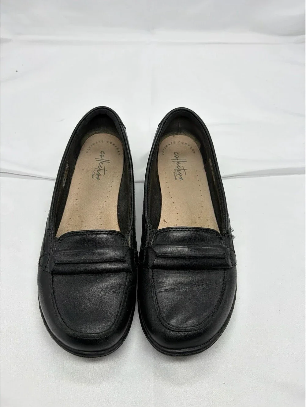 Collection By Clark’s Ladies Slip On Black Loafer Shoes Size 6.5
